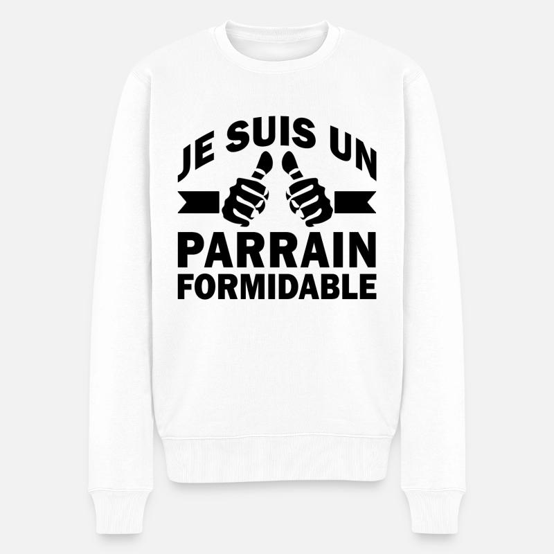 parrain formidable / meilleur parrain - Pull Premium bio Homme - blanc