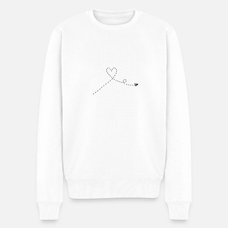 Papierflieger - Männer Premium Bio Pullover - Weiß