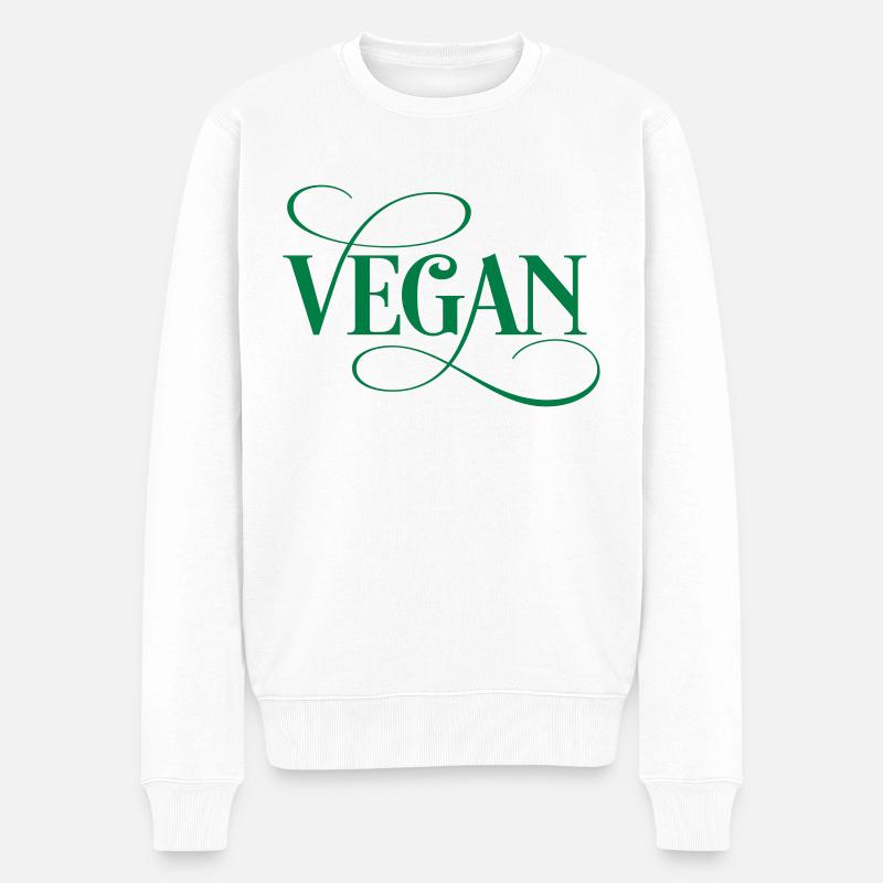 Vegan - Männer Premium Bio Pullover - Weiß