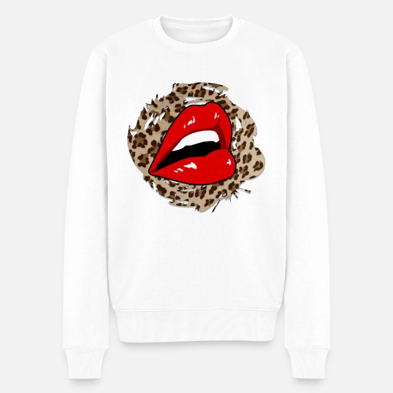 Leopardenlippen - Männer Premium Bio Pullover - Weiß