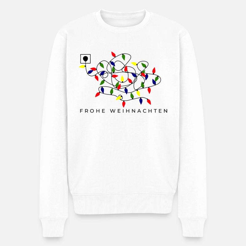 FROHE WEIHNACHTEN. - Männer Premium Bio Pullover - Weiß