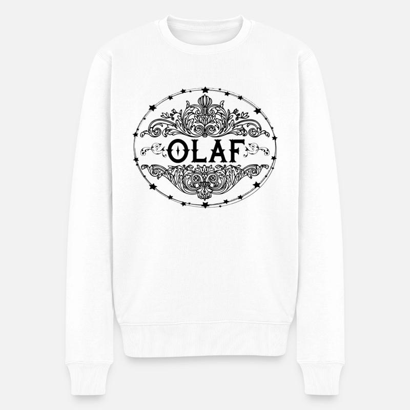 Olaf - Männer Premium Bio Pullover - Weiß