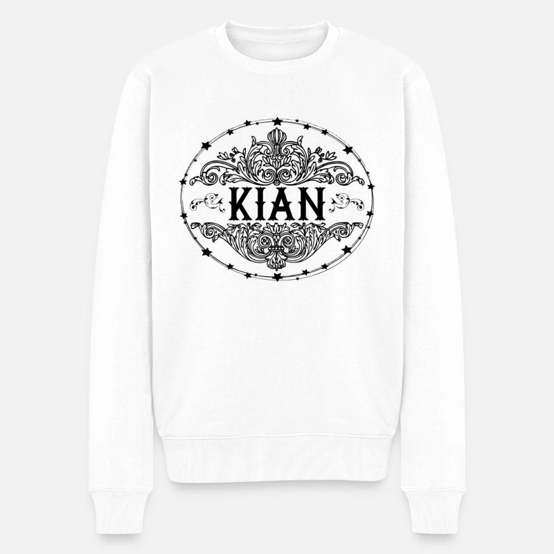 Kian - Männer Premium Bio Pullover - Weiß