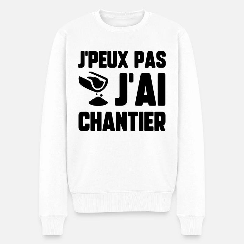 J’peux pas j’ai chantier - Pull Premium bio Homme - blanc