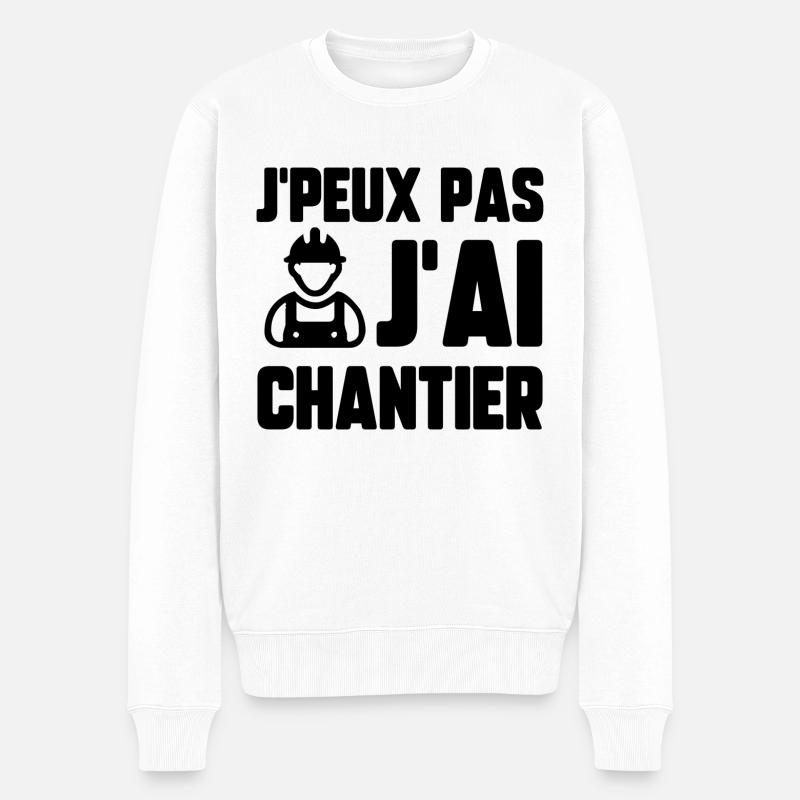 J’peux pas j’ai chantier - Pull Premium bio Homme - blanc
