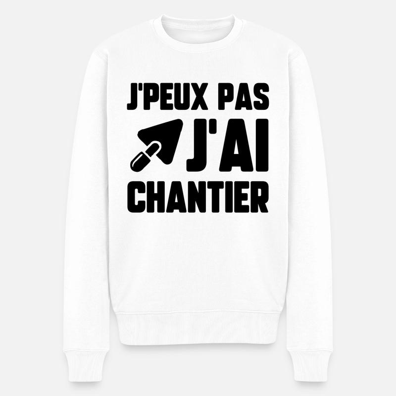 J’peux pas j’ai chantier - Pull Premium bio Homme - blanc