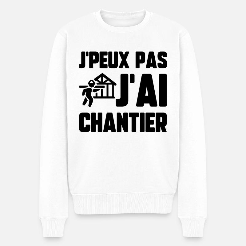 J’peux pas j’ai chantier - Pull Premium bio Homme - blanc