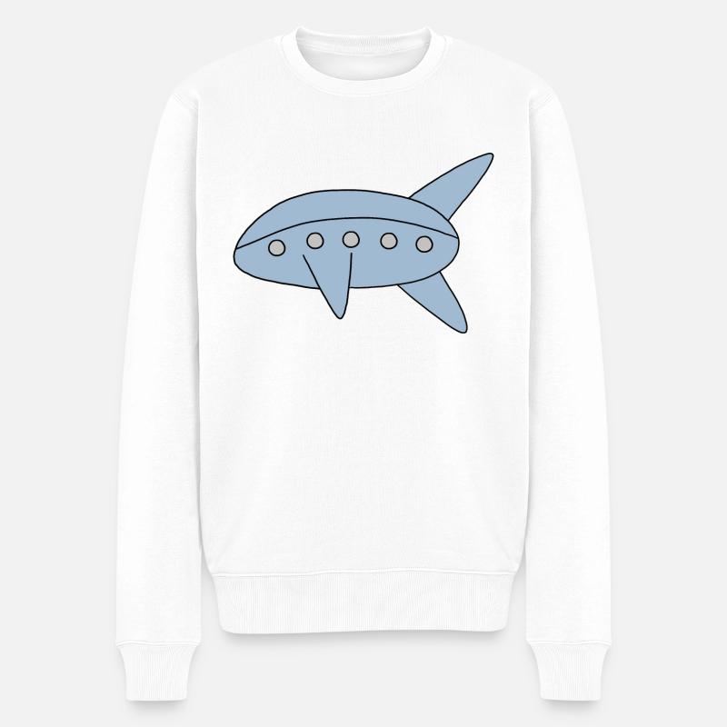 Dirigeable bleu - Pull Premium bio Homme - blanc