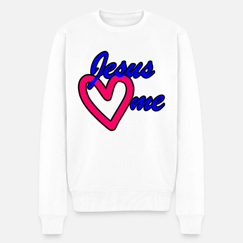 Jésus m’aime Jésus m’aime - Pull Premium bio Homme - blanc