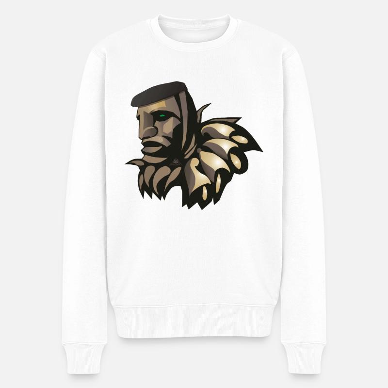 Sardinien Mamuthones - Männer Premium Bio Pullover - Weiß