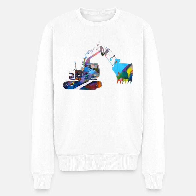 Excavatrice,Conduite de pelle,Conduite d’excavatrice,Graffiti - Pull Premium bio Homme - blanc