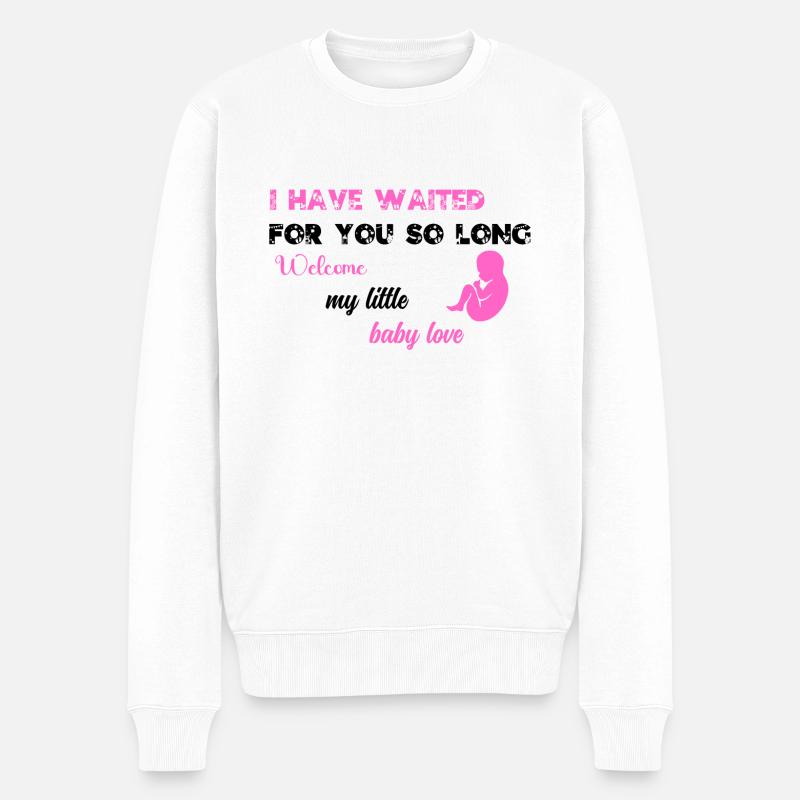 Ich habe so lange auf dich gewartet PNK BLK - Männer Premium Bio Pullover - Weiß