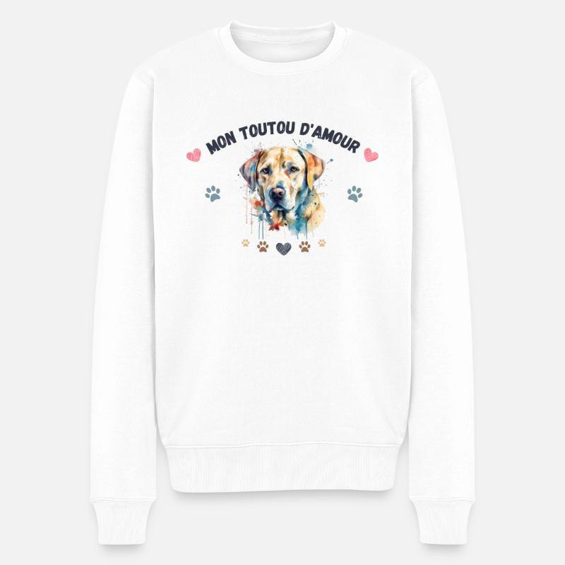 Mon toutou d'amour G1 BLK - Pull Premium bio Homme - blanc