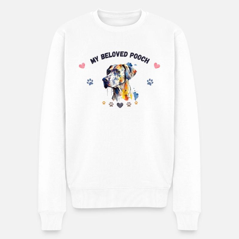 Mein Liebeshund GR2 BLK - Männer Premium Bio Pullover - Weiß