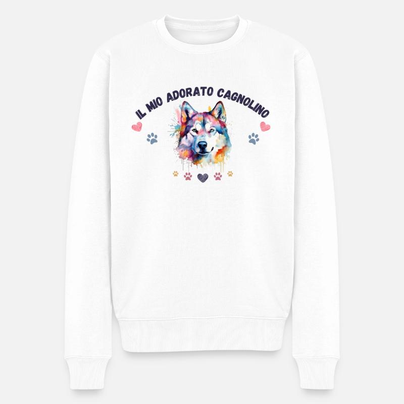 Mon toutou d'amour G5 BLK - Pull Premium bio Homme - blanc