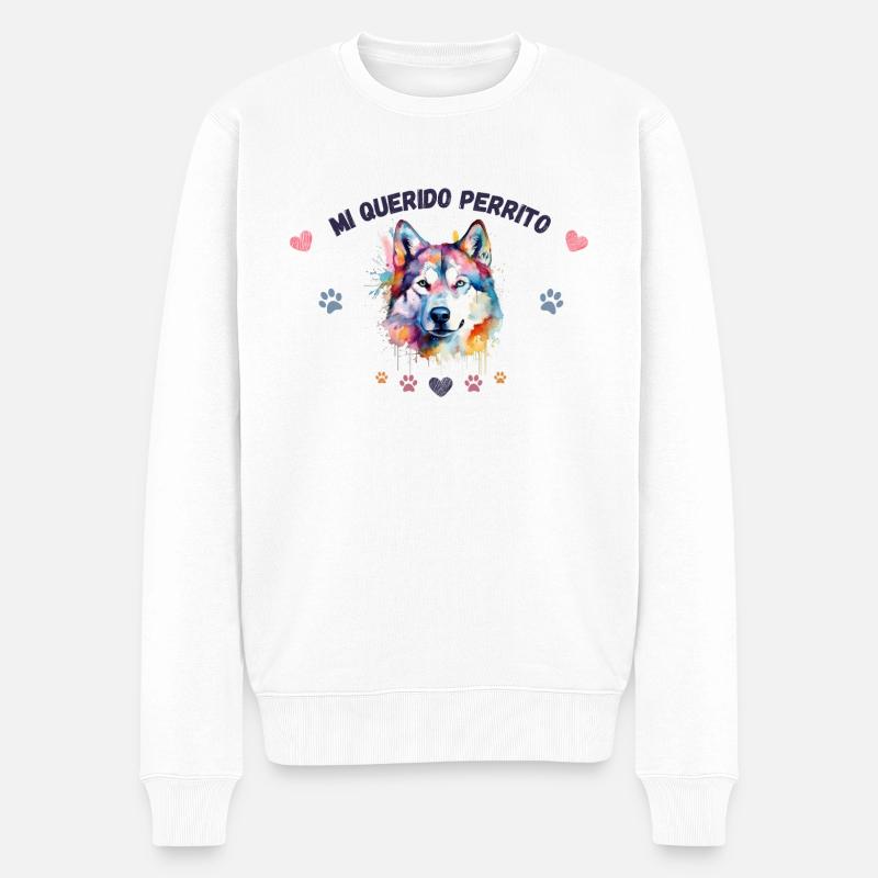 Mon toutou d'amour G5 BLK - Pull Premium bio Homme - blanc