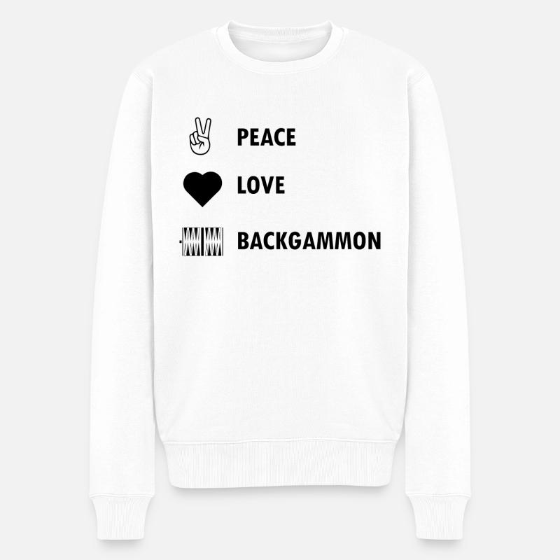 Boardgame Chess Backgammon Game Night - Men's Premium Organic Jumper - white