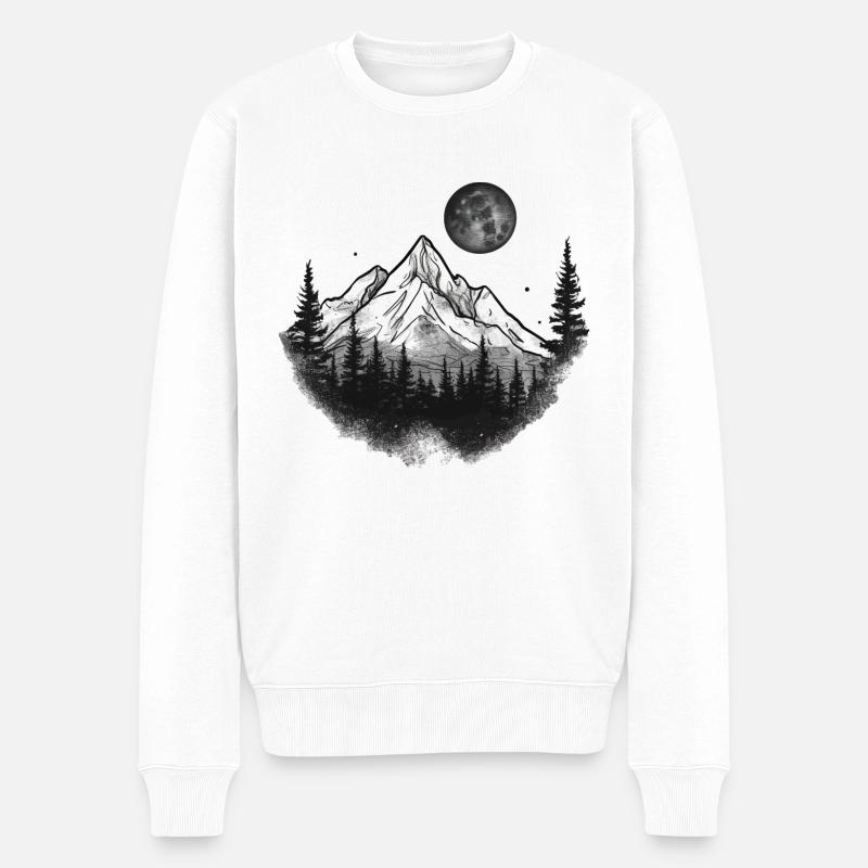 Mountain - Männer Premium Bio Pullover - Weiß