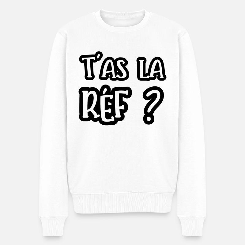 t'as la réf ? - Pull Premium bio Homme - blanc