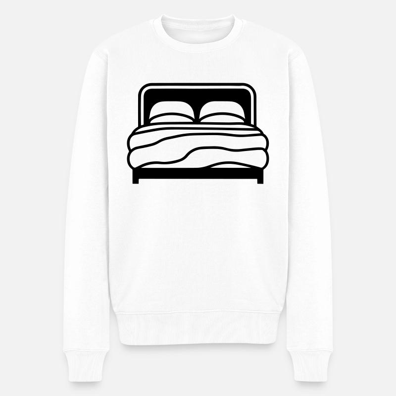 Bett - Männer Premium Bio Pullover - Weiß