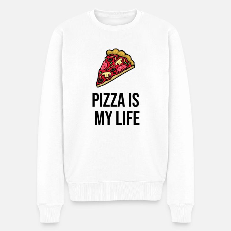 La pizza est ma vie - Pull Premium bio Homme - blanc