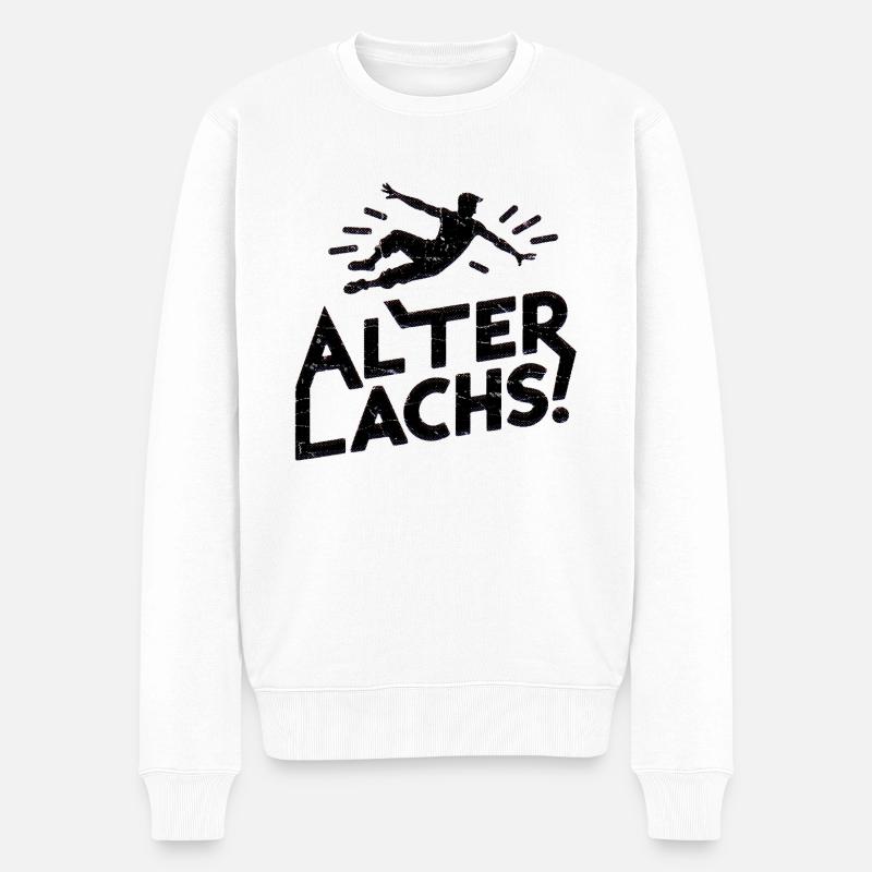 Alter Lachs! - Männer Premium Bio Pullover - Weiß