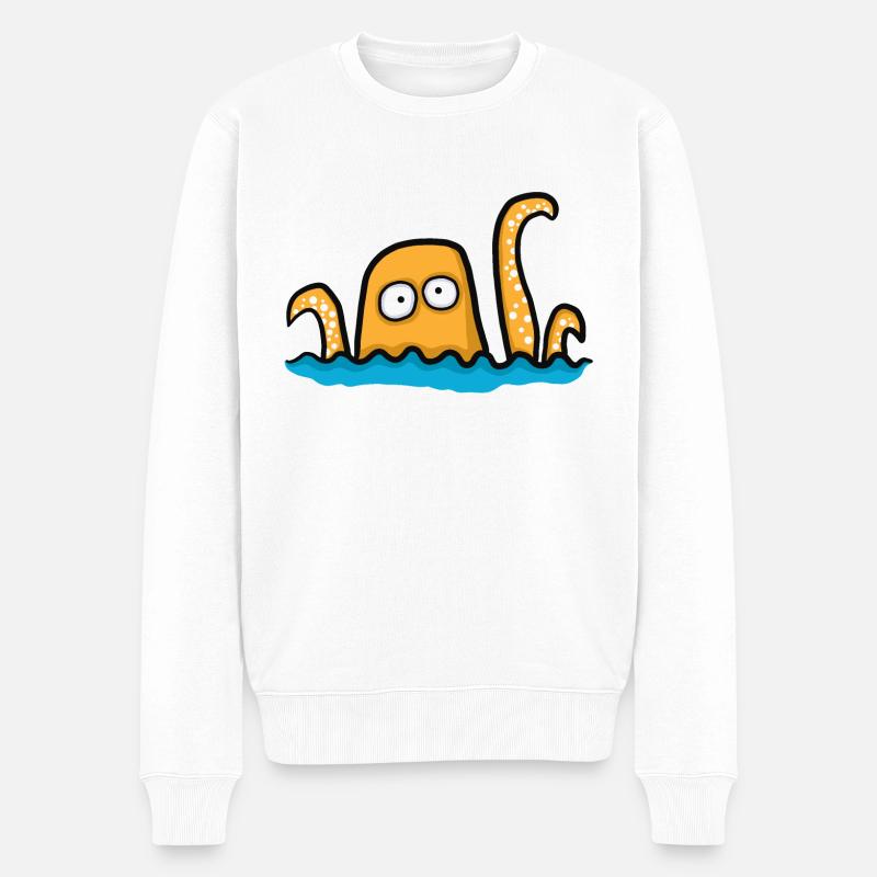 drôle de poulpe géant - Pull Premium bio Homme - blanc