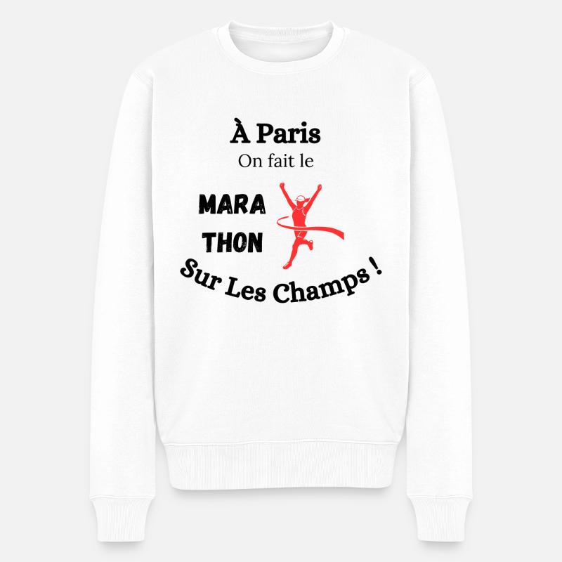 In Paris machen wir den Marathon auf den Champs! - Männer Premium Bio Pullover - Weiß