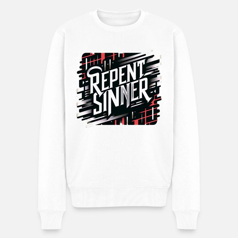 Repentez-vous, pécheur 18 - Pull Premium bio Homme - blanc