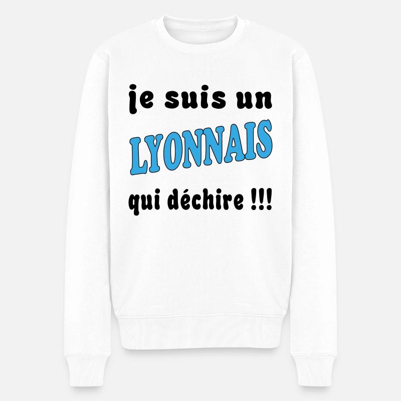 LYON - Männer Premium Bio Pullover - Weiß