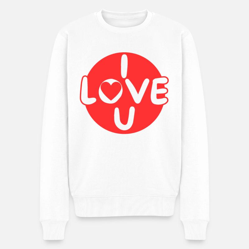 déclaration d'amour pour couple - Pull Premium bio Homme - blanc