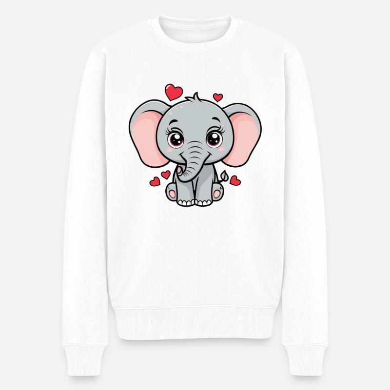 Amour de l’éléphant - Pull Premium bio Homme - blanc