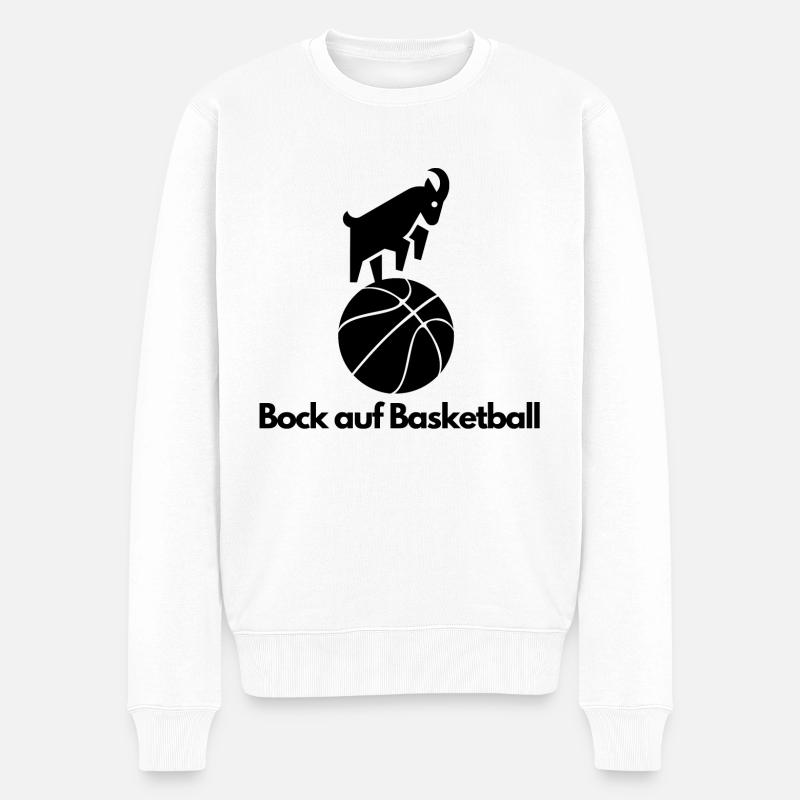 Bock auf Basketball – Lustiges Design - Männer Premium Bio Pullover - Weiß