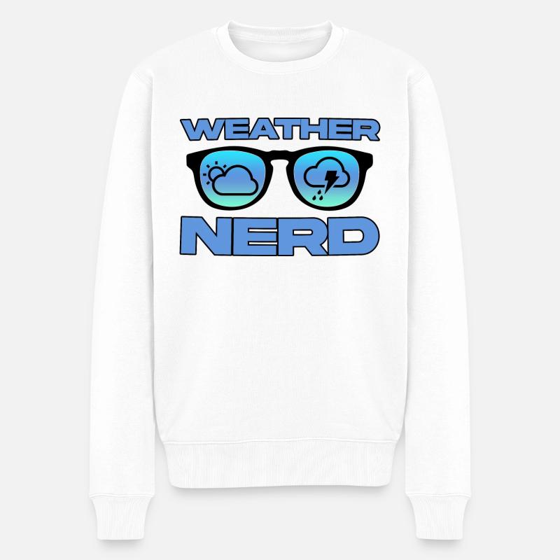 Weather Nerd 4 - Männer Premium Bio Pullover - Weiß