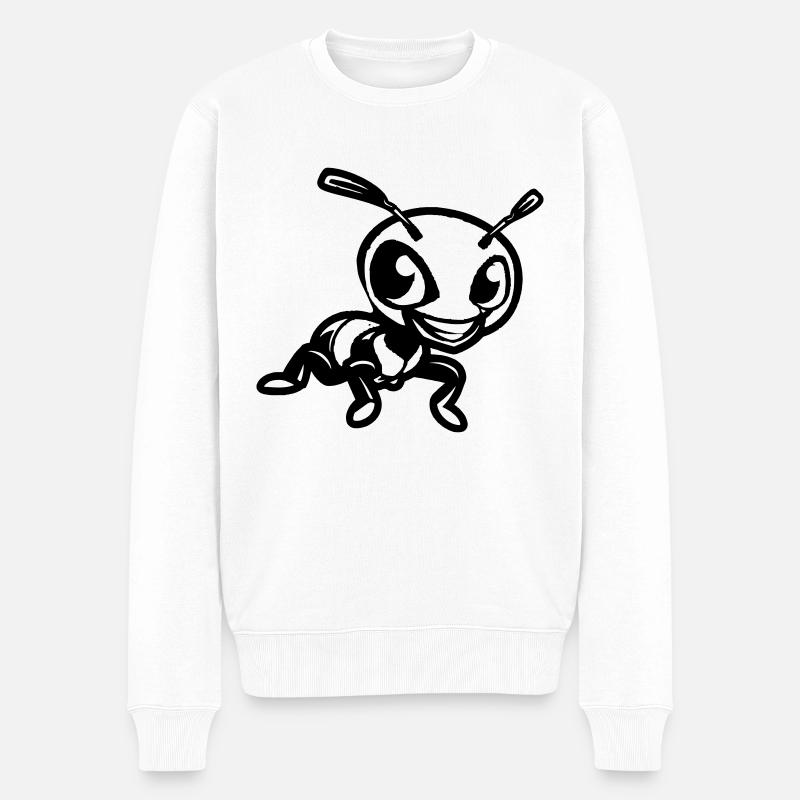ameise comic - Männer Premium Bio Pullover - Weiß