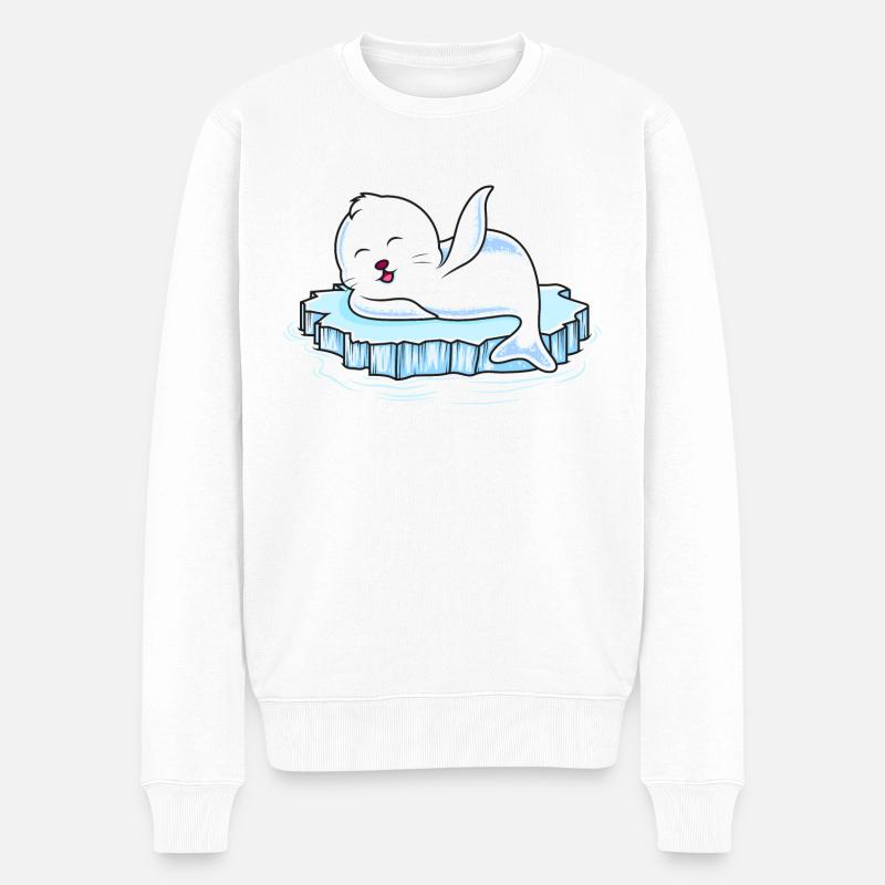 robbe eisscholle - Männer Premium Bio Pullover - Weiß