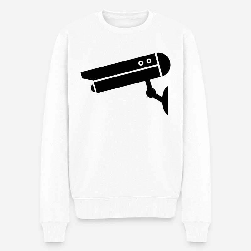 Icône de l’appareil photo - Pull Premium bio Homme - blanc