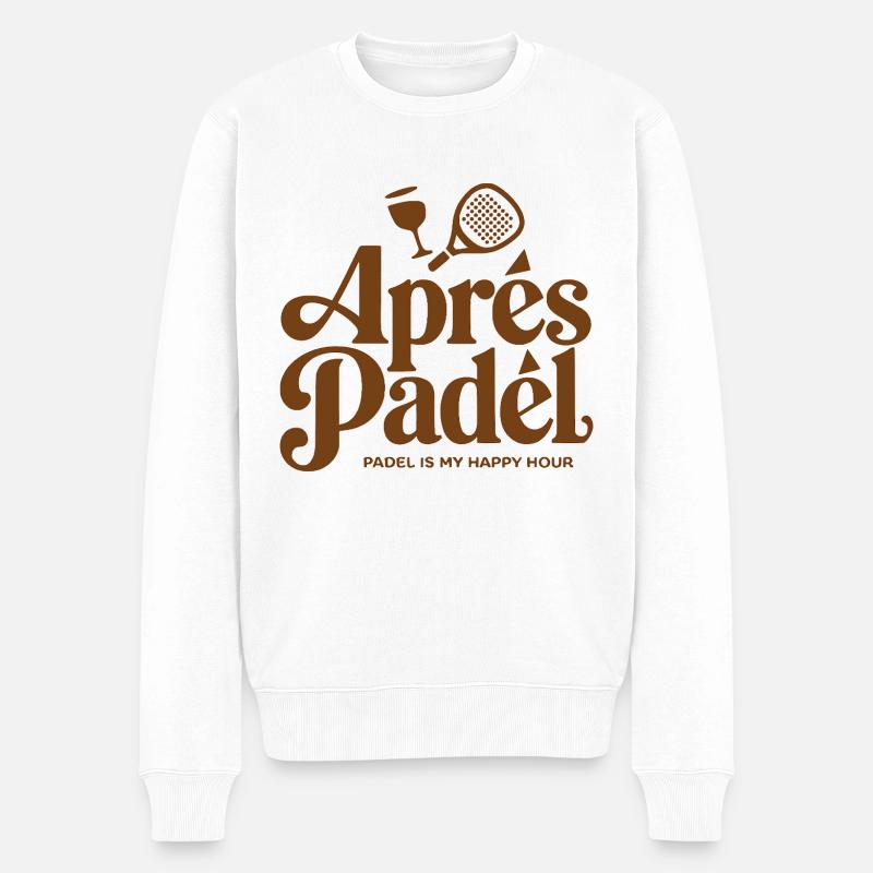 Apres Padel 1 - Männer Premium Bio Pullover - Weiß