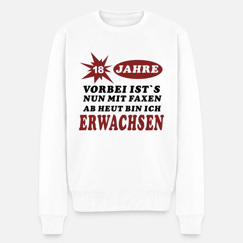 Geburtstag 18 Erwachsen Happy Birthday - Männer Premium Bio Pullover - Weiß
