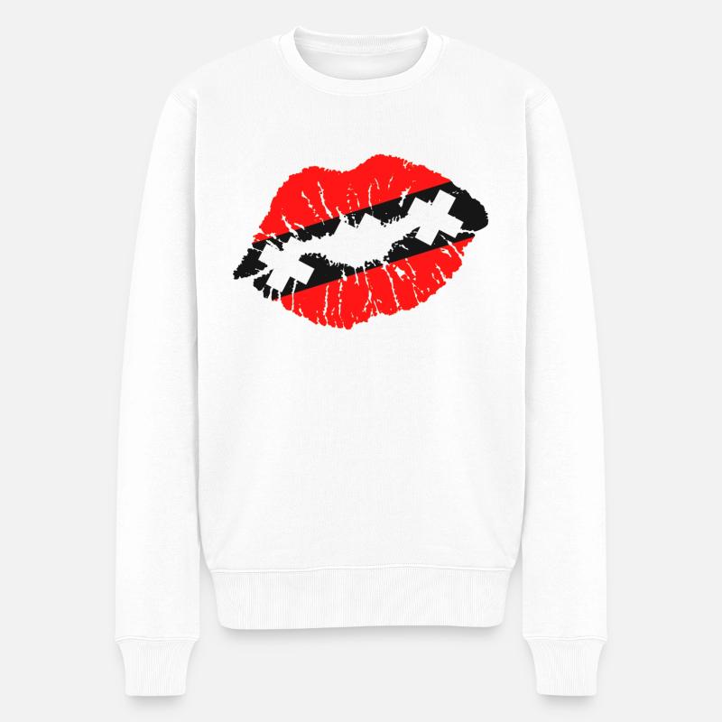 Kuss (Amsterdam) - Männer Premium Bio Pullover - Weiß