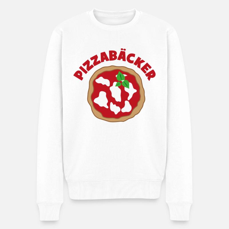 Pizza - Männer Premium Bio Pullover - Weiß