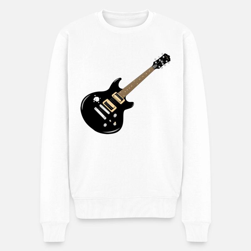 E-Gitarre - Männer Premium Bio Pullover - Weiß