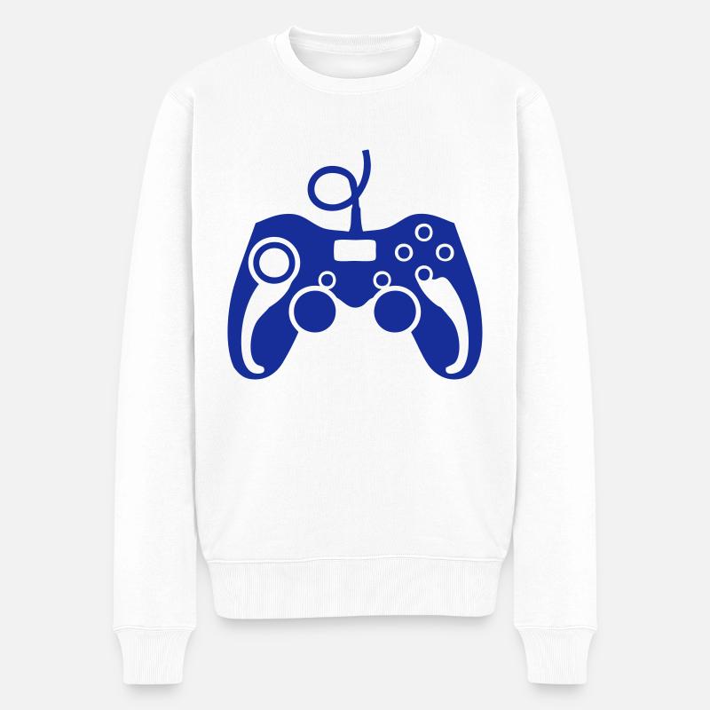 Paddle-PC-Videospiel-Controller - Männer Premium Bio Pullover - Weiß