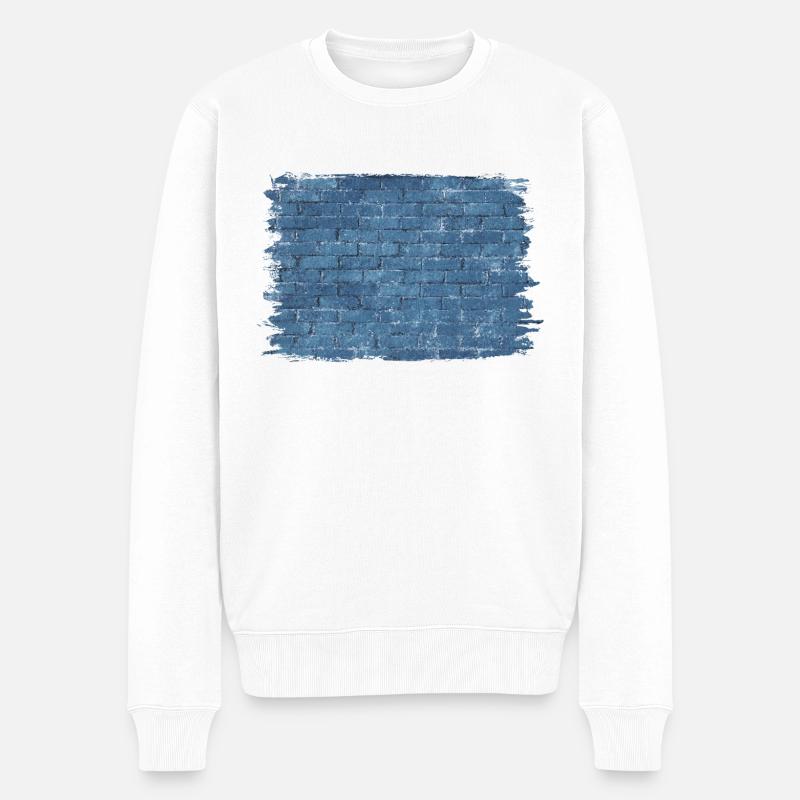 Die Mauer Muster - Ölmalerei - Männer Premium Bio Pullover - Weiß