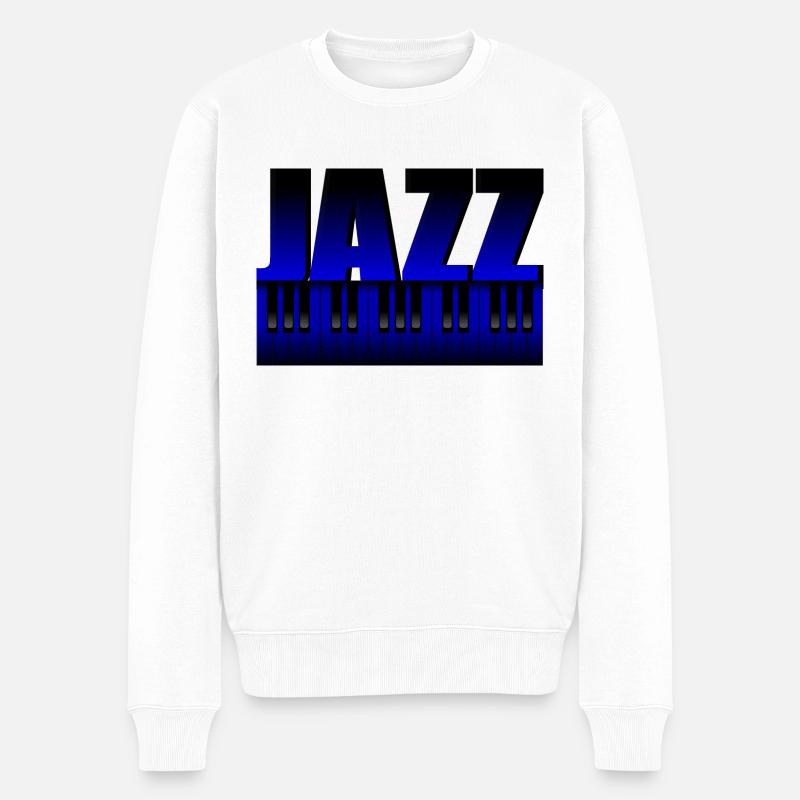 blue Jazz - Männer Premium Bio Pullover - Weiß