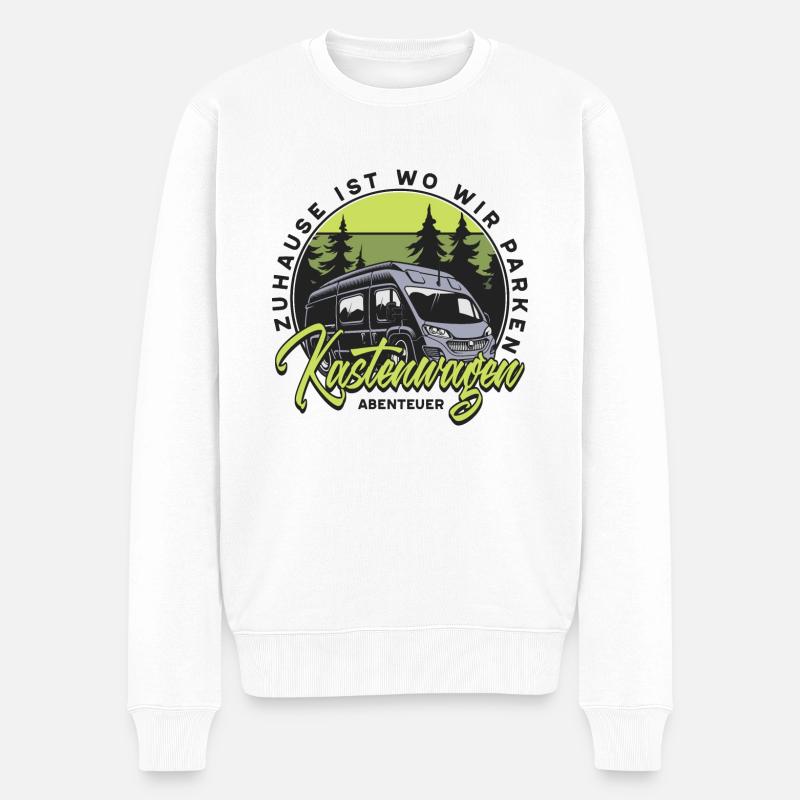Kastenwagen - Abenteuer - Männer Premium Bio Pullover - Weiß