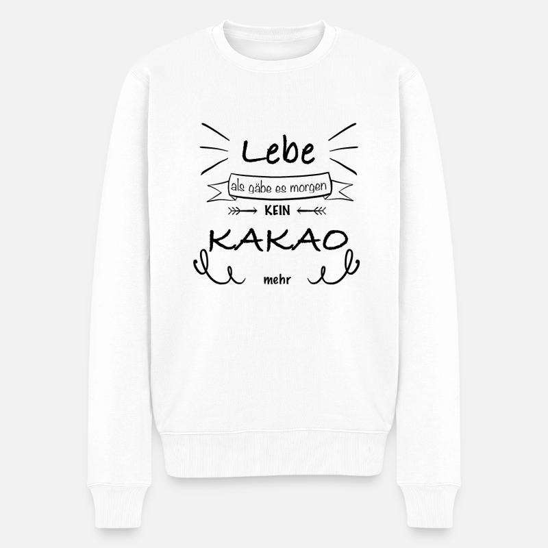 Kakao - Männer Premium Bio Pullover - Weiß