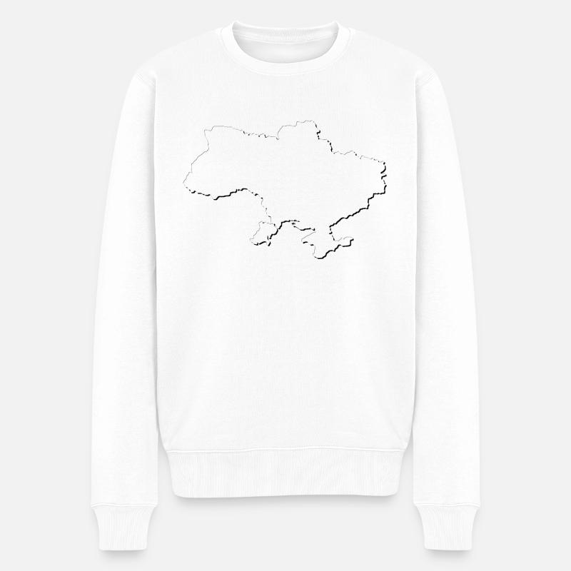 Carte de l’Ukraine comme contour - Pull Premium bio Homme - blanc