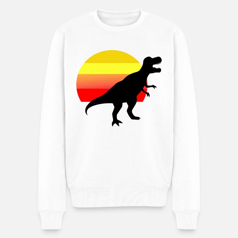 Dinosaurier Dino Kinder - Männer Premium Bio Pullover - Weiß