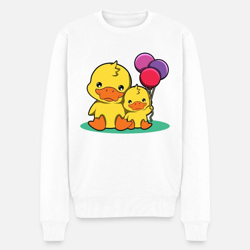 Großer Bruder - Ente - Männer Premium Bio Pullover - Weiß